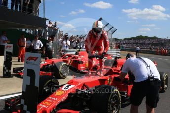 World © Octane Photographic Ltd. Formula 1 – British GP - Parc Ferme. Scuderia Ferrari SF71-H – Sebastian Vettel. Silverstone Circuit, Towcester, UK. Sunday 8th July 2018.