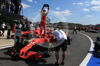 World © Octane Photographic Ltd. Formula 1 – British GP - Parc Ferme. Scuderia Ferrari SF71-H – Sebastian Vettel. Silverstone Circuit, Towcester, UK. Sunday 8th July 2018.