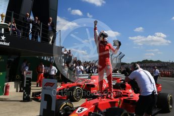 World © Octane Photographic Ltd. Formula 1 – British GP - Parc Ferme. Scuderia Ferrari SF71-H – Sebastian Vettel. Silverstone Circuit, Towcester, UK. Sunday 8th July 2018.
