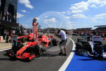 World © Octane Photographic Ltd. Formula 1 – British GP - Parc Ferme. Scuderia Ferrari SF71-H – Sebastian Vettel. Silverstone Circuit, Towcester, UK. Sunday 8th July 2018.