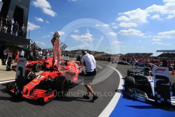 World © Octane Photographic Ltd. Formula 1 – British GP - Parc Ferme. Scuderia Ferrari SF71-H – Sebastian Vettel. Silverstone Circuit, Towcester, UK. Sunday 8th July 2018.