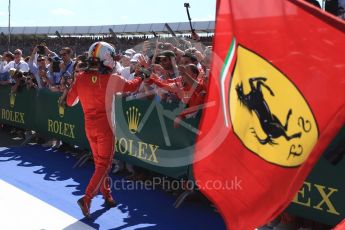 World © Octane Photographic Ltd. Formula 1 – British GP - Parc Ferme. Scuderia Ferrari SF71-H – Sebastian Vettel. Silverstone Circuit, Towcester, UK. Sunday 8th July 2018.