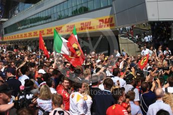 World © Octane Photographic Ltd. Formula 1 – British GP - Parc Ferme. Scuderia Ferrari SF71-H – Sebastian Vettel. Silverstone Circuit, Towcester, UK. Sunday 8th July 2018.