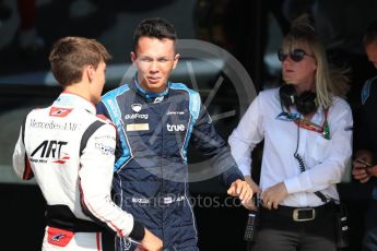 World © Octane Photographic Ltd. FIA Formula 2 (F2) – Spanish GP - Race 1. DAMS - Alexander Albon and ART Grand Prix - George Russell. Circuit de Barcelona-Catalunya, Spain. Saturday 7th July 2018.