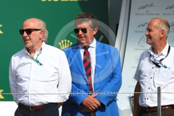 World © Octane Photographic Ltd. FIA Formula 2 (F2) – Spanish GP - Race 1. David (Dave) Richards on the podium. Circuit de Barcelona-Catalunya, Spain. Saturday 7th July 2018.