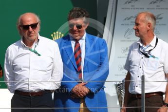 World © Octane Photographic Ltd. FIA Formula 2 (F2) – Spanish GP - Race 1. David (Dave) Richards on the podium. Circuit de Barcelona-Catalunya, Spain. Saturday 7th July 2018.