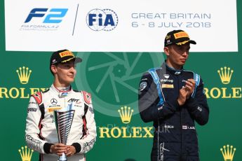World © Octane Photographic Ltd. FIA Formula 2 (F2) – Spanish GP - Race 1. ART Grand Prix - George Russell and DAMS - Alexander Albon. Circuit de Barcelona-Catalunya, Spain. Saturday 7th July 2018.