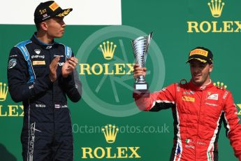 World © Octane Photographic Ltd. FIA Formula 2 (F2) – Spanish GP - Race 1. DAMS - Alexander Albon and Carouz - Antonio Fuoco. Circuit de Barcelona-Catalunya, Spain. Saturday 7th July 2018.