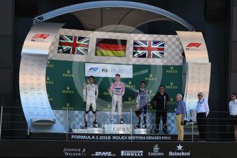 World © Octane Photographic Ltd. FIA Formula 2 (F2) – Spanish GP - Race 2. BWT Arden - Maximilian Gunther, ART Grand Prix - George Russell and Carlin - Lando Norris. Circuit de Barcelona-Catalunya, Spain. Sunday 8th July 2018.