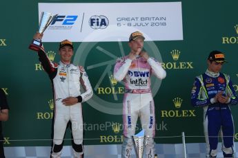 World © Octane Photographic Ltd. FIA Formula 2 (F2) – Spanish GP - Race 2. BWT Arden - Maximilian Gunther, ART Grand Prix - George Russell and Carlin - Lando Norris. Circuit de Barcelona-Catalunya, Spain. Sunday 8th July 2018.