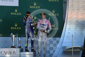 World © Octane Photographic Ltd. FIA Formula 2 (F2) – Spanish GP - Race 2. BWT Arden - Maximilian Gunther and Carlin - Lando Norris. Circuit de Barcelona-Catalunya, Spain. Sunday 8th July 2018.