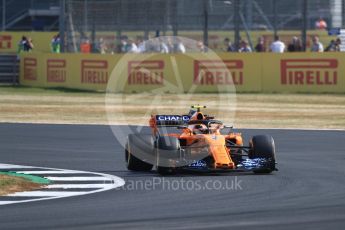 World © Octane Photographic Ltd. Formula 1 – British GP - Practice 1. McLaren MCL33 – Stoffel Vandoorne. Silverstone Circuit, Towcester, UK. Friday 6th July 2018.