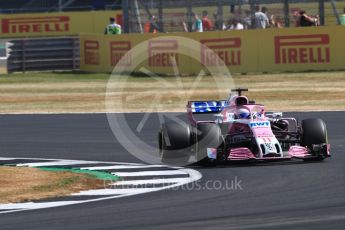 World © Octane Photographic Ltd. Formula 1 – British GP - Practice 1. Sahara Force India VJM11 - Sergio Perez. Silverstone Circuit, Towcester, UK. Friday 6th July 2018.