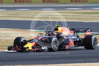World © Octane Photographic Ltd. Formula 1 – British GP - Practice 1. Aston Martin Red Bull Racing TAG Heuer RB14 – Max Verstappen. Silverstone Circuit, Towcester, UK. Friday 6th July 2018.