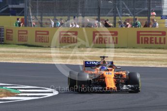 World © Octane Photographic Ltd. Formula 1 – British GP - Practice 1. McLaren MCL33 – Fernando Alonso. Silverstone Circuit, Towcester, UK. Friday 6th July 2018.