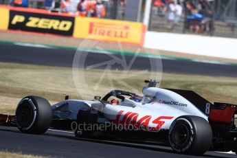 World © Octane Photographic Ltd. Formula 1 – British GP - Practice 1. Haas F1 Team VF-18 – Romain Grosjean. Silverstone Circuit, Towcester, UK. Friday 6th July 2018.