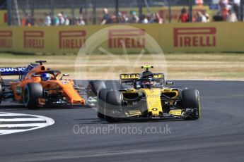 World © Octane Photographic Ltd. Formula 1 – British GP - Practice 1. Renault Sport F1 Team RS18 – Carlos Sainz and McLaren MCL33 – Fernando Alonso. Silverstone Circuit, Towcester, UK. Friday 6th July 2018.