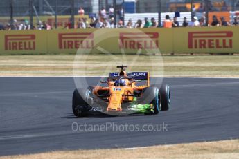 World © Octane Photographic Ltd. Formula 1 – British GP - Practice 1. McLaren MCL33 – Fernando Alonso. Silverstone Circuit, Towcester, UK. Friday 6th July 2018.