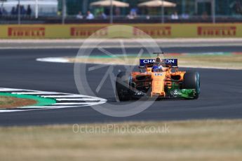 World © Octane Photographic Ltd. Formula 1 – British GP - Practice 1. McLaren MCL33 – Fernando Alonso. Silverstone Circuit, Towcester, UK. Friday 6th July 2018.