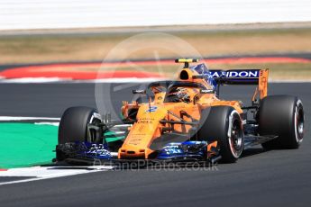 World © Octane Photographic Ltd. Formula 1 – British GP - Practice 2. McLaren MCL33 – Stoffel Vandoorne. Silverstone Circuit, Towcester, UK. Friday 6th July 2018.