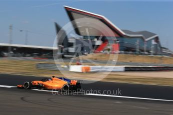 World © Octane Photographic Ltd. Formula 1 – British GP - Practice 2. McLaren MCL33 – Fernando Alonso. Silverstone Circuit, Towcester, UK. Friday 6th July 2018.
