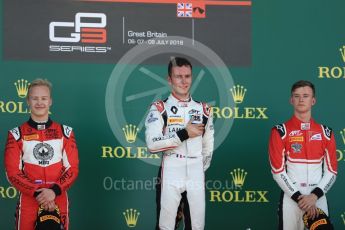 World © Octane Photographic Ltd. GP3 – British GP – Race 1. ART Grand Prix - Anthoine Hubert, Nikita Mazepin and Callum Illot. Silverstone Circuit, Towcester, UK. Saturday 7th July 2018.