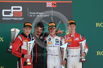 World © Octane Photographic Ltd. GP3 – British GP – Race 1. ART Grand Prix - Anthoine Hubert, Nikita Mazepin and Callum Illot. Silverstone Circuit, Towcester, UK. Saturday 7th July 2018.