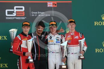 World © Octane Photographic Ltd. GP3 – British GP – Race 1. ART Grand Prix - Anthoine Hubert, Nikita Mazepin and Callum Illot. Silverstone Circuit, Towcester, UK. Saturday 7th July 2018.