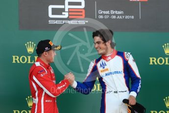 World © Octane Photographic Ltd. GP3 – British GP – Race 2. Trident - Pedro Piquet, Guiliano Alesi. Silverstone Circuit, Towcester, UK. Sunday 8th July 2018.