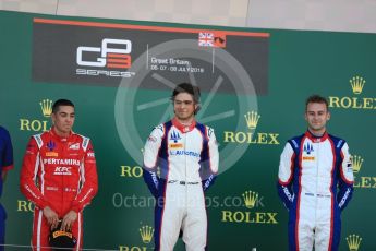 World © Octane Photographic Ltd. GP3 – British GP – Race 2. Trident - Pedro Piquet, Guiliano Alesi  and Ryan Tveter. Silverstone Circuit, Towcester, UK. Sunday 8th July 2018.