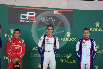 World © Octane Photographic Ltd. GP3 – British GP – Race 2. Trident - Pedro Piquet, Guiliano Alesi and Ryan Tveter. Silverstone Circuit, Towcester, UK. Sunday 8th July 2018.