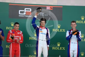 World © Octane Photographic Ltd. GP3 – British GP – Race 2. Trident - Pedro Piquet, Guiliano Alesi and Ryan Tveter. Silverstone Circuit, Towcester, UK. Sunday 8th July 2018.