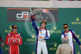 World © Octane Photographic Ltd. GP3 – British GP – Race 2. Trident - Pedro Piquet, Guiliano Alesi and Ryan Tveter. Silverstone Circuit, Towcester, UK. Sunday 8th July 2018.