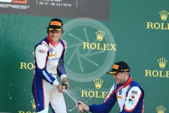 World © Octane Photographic Ltd. GP3 – British GP – Race 2. Trident - Pedro Piquet and Ryan Tveter. Silverstone Circuit, Towcester, UK. Sunday 8th July 2018.