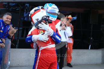 World © Octane Photographic Ltd. GP3 – British GP – Race 2. Trident - Ryan Tveter and Guiliano Alesi. Silverstone Circuit, Towcester, UK. Sunday 8th July 2018.