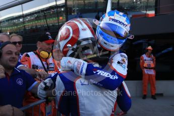 World © Octane Photographic Ltd. GP3 – British GP – Race 2. Trident - Pedro Piquet and Ryan Tveter. Silverstone Circuit, Towcester, UK. Sunday 8th July 2018.