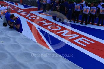 World © Octane Photographic Ltd. GP3 – British GP – Race 2. It's Coming Home pitman artwork. Silverstone Circuit, Towcester, UK. Sunday 8th July 2018.