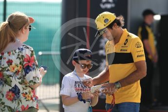 World © Octane Photographic Ltd. Formula 1 – British GP - Paddock. Renault Sport F1 Team RS18 – Carlos Sainz. Silverstone Circuit, Towcester, UK. Sunday 8th July 2018.