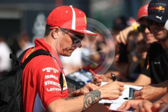 World © Octane Photographic Ltd. Formula 1 – British GP - Paddock. Scuderia Ferrari SF71-H – Kimi Raikkonen. Silverstone Circuit, Towcester, UK. Sunday 8th July 2018.