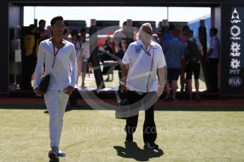 World © Octane Photographic Ltd. Formula 1 - British GP - Paddock. Siddharth Mallya – Director of Sahara Force India and Vijay Mallya. Silverstone Circuit, Towcester, UK. Sunday 8th July 2018.