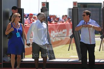 World © Octane Photographic Ltd. Formula 1 – British GP - Paddock. Anthony and Linda Hamilton. Silverstone Circuit, Towcester, UK. Sunday 8th July 2018.