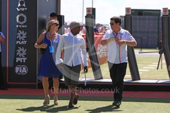 World © Octane Photographic Ltd. Formula 1 – British GP - Paddock. Anthony and Linda Hamilton. Silverstone Circuit, Towcester, UK. Sunday 8th July 2018.