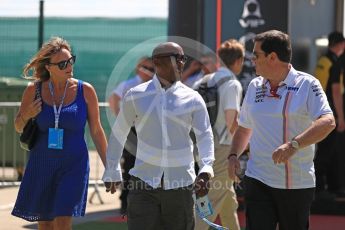 World © Octane Photographic Ltd. Formula 1 – British GP - Paddock. Anthony and Linda Hamilton. Silverstone Circuit, Towcester, UK. Sunday 8th July 2018.