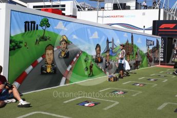 World © Octane Photographic Ltd. Formula 1 – British GP - Paddock. Fan Zone mural. Silverstone Circuit, Towcester, UK. Sunday 8th July 2018.