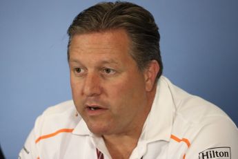 World © Octane Photographic Ltd. Formula 1 - British GP - Friday FIA Team Press Conference. Zak Brown - Executive Director of McLaren Technology Group. Silverstone Circuit, Towcester, UK. Friday 6th July 2018.