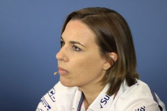 World © Octane Photographic Ltd. Formula 1 - British GP - Friday FIA Team Press Conference. Claire Williams - Deputy Team Principal of Williams Martini Racing. Silverstone Circuit, Towcester, UK. Friday 6th July 2018.