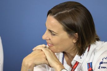 World © Octane Photographic Ltd. Formula 1 - British GP - Friday FIA Team Press Conference. Claire Williams - Deputy Team Principal of Williams Martini Racing. Silverstone Circuit, Towcester, UK. Friday 6th July 2018.