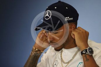 World © Octane Photographic Ltd. Formula 1 – British GP – Press Conference. Mercedes AMG Petronas Motorsport AMG F1 W09 EQ Power+ - Lewis Hamilton. Silverstone Circuit, Towcester, UK. Thursday 5th July 2018.
