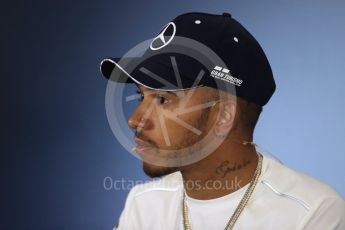 World © Octane Photographic Ltd. Formula 1 – British GP – Press Conference. Mercedes AMG Petronas Motorsport AMG F1 W09 EQ Power+ - Lewis Hamilton. Silverstone Circuit, Towcester, UK. Thursday 5th July 2018.