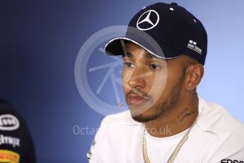 World © Octane Photographic Ltd. Formula 1 – British GP – Press Conference. Mercedes AMG Petronas Motorsport AMG F1 W09 EQ Power+ - Lewis Hamilton. Silverstone Circuit, Towcester, UK. Thursday 5th July 2018.